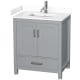 A thumbnail of the Wyndham Collection WCS141430S-VCA-MXX Gray / White Cultured Marble Top / Brushed Chrome Hardware