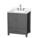 A thumbnail of the Wyndham Collection WCS141430S-QTZ-US3MXX Dark Gray / Giotto Quartz Top / Brushed Chrome Hardware