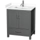 A thumbnail of the Wyndham Collection WCS141430S-VCA-MXX Dark Gray / White Cultured Marble Top / Brushed Chrome Hardware