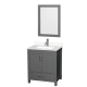 A thumbnail of the Wyndham Collection WCS141430S-QTZ-UNSM24 Dark Gray / White Quartz Top / Brushed Chrome Hardware