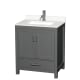 A thumbnail of the Wyndham Collection WCS141430S-QTZ-UNSMXX Dark Gray / White Quartz Top / Brushed Chrome Hardware