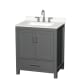 A thumbnail of the Wyndham Collection WCS141430S-QTZ-US3MXX Dark Gray / White Quartz Top / Brushed Chrome Hardware