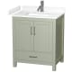 A thumbnail of the Wyndham Collection WCS141430S-VCA-MXX Light Green / White Cultured Marble Top / Brushed Nickel Hardware