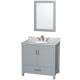 A thumbnail of the Wyndham Collection WCS141436SUNOM24 Gray / White Carrara Marble Top / Brushed Chrome Hardware