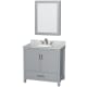 A thumbnail of the Wyndham Collection WCS141436SUNOMED Gray / White Carrara Marble Top / Brushed Chrome Hardware