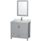 A thumbnail of the Wyndham Collection WCS141436SUNSM24 Gray / White Carrara Marble Top / Brushed Chrome Hardware