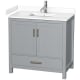 A thumbnail of the Wyndham Collection WCS141436S-VCA-MXX Gray / White Cultured Marble Top / Brushed Chrome Hardware
