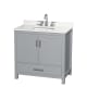 A thumbnail of the Wyndham Collection WCS141436S-QTZ-US3MXX Gray / White Quartz Top / Brushed Chrome Hardware