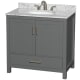 A thumbnail of the Wyndham Collection WCS141436SUNOMXX Dark Gray / White Carrara Marble Top / Brushed Chrome Hardware