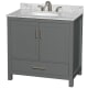 A thumbnail of the Wyndham Collection WCS141436SUNOMXX Dark Gray / White Carrara Marble Top / Brushed Chrome Hardware