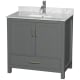 A thumbnail of the Wyndham Collection WCS141436SUNSMXX Dark Gray / White Carrara Marble Top / Brushed Chrome Hardware