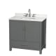 A thumbnail of the Wyndham Collection WCS141436S-QTZ-US3MXX Dark Gray / Giotto Quartz Top / Brushed Chrome Hardware