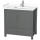 A thumbnail of the Wyndham Collection WCS141436S-VCA-MXX Dark Gray / White Cultured Marble Top / Brushed Chrome Hardware