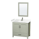 A thumbnail of the Wyndham Collection WCS141436S-VCA-M24 Light Green / Carrara Cultured Marble Top / Brushed Nickel Hardware
