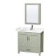A thumbnail of the Wyndham Collection WCS141436S-VCA-MED Light Green / Carrara Cultured Marble Top / Brushed Nickel Hardware