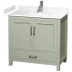 A thumbnail of the Wyndham Collection WCS141436S-VCA-MXX Light Green / Carrara Cultured Marble Top / Brushed Nickel Hardware