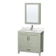 A thumbnail of the Wyndham Collection WCS141436S-QTZ-UNSMED Light Green / Giotto Quartz Top / Brushed Nickel Hardware