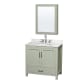 A thumbnail of the Wyndham Collection WCS141436S-QTZ-US3MED Light Green / Giotto Quartz Top / Brushed Nickel Hardware