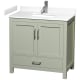 A thumbnail of the Wyndham Collection WCS141436S-VCA-MXX Light Green / White Cultured Marble Top / Brushed Nickel Hardware