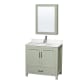 A thumbnail of the Wyndham Collection WCS141436S-QTZ-UNSMED Light Green / White Quartz Top / Brushed Nickel Hardware