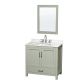 A thumbnail of the Wyndham Collection WCS141436S-QTZ-US3M24 Light Green / White Quartz Top / Brushed Nickel Hardware