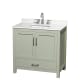 A thumbnail of the Wyndham Collection WCS141436S-QTZ-US3MXX Light Green / White Quartz Top / Brushed Nickel Hardware