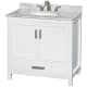 A thumbnail of the Wyndham Collection WCS141436SUNOMXX White / White Carrara Marble Top / Brushed Chrome Hardware
