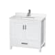 A thumbnail of the Wyndham Collection WCS141436S-QTZ-UNSMXX White / White Quartz Top / Brushed Chrome Hardware