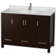 A thumbnail of the Wyndham Collection WCS141448SUNSMXX Espresso / White Carrara Marble Top / Brushed Chrome Hardware