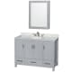 A thumbnail of the Wyndham Collection WCS141448SUNOMED Gray / White Carrara Marble Top / Brushed Chrome Hardware