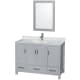 A thumbnail of the Wyndham Collection WCS141448SUNSM24 Gray / White Carrara Marble Top / Brushed Chrome Hardware