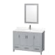 A thumbnail of the Wyndham Collection WCS141448S-QTZ-UNSM24 Gray / White Quartz Top / Brushed Chrome Hardware