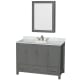 A thumbnail of the Wyndham Collection WCS141448SUNOMED Dark Gray / White Carrara Marble Top / Brushed Chrome Hardware