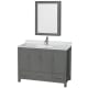 A thumbnail of the Wyndham Collection WCS141448SUNSMED Dark Gray / White Carrara Marble Top / Brushed Chrome Hardware