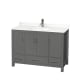 A thumbnail of the Wyndham Collection WCS141448S-QTZ-UNSMXX Dark Gray / White Quartz Top / Brushed Chrome Hardware