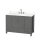 A thumbnail of the Wyndham Collection WCS141448S-QTZ-US3MXX Dark Gray / White Quartz Top / Brushed Chrome Hardware