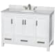 A thumbnail of the Wyndham Collection WCS141448SUNOMXX White / White Carrara Marble Top / Brushed Chrome Hardware