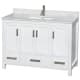 A thumbnail of the Wyndham Collection WCS141448SUNSMXX White / White Carrara Marble Top / Brushed Chrome Hardware