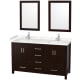 A thumbnail of the Wyndham Collection WCS141460D-VCA-M24 Espresso / Carrara Cultured Marble Top / Brushed Chrome Hardware