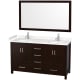 A thumbnail of the Wyndham Collection WCS141460D-VCA-M58 Espresso / Carrara Cultured Marble Top / Brushed Chrome Hardware