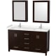 A thumbnail of the Wyndham Collection WCS141460D-VCA-MED Espresso / Carrara Cultured Marble Top / Brushed Chrome Hardware