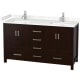 A thumbnail of the Wyndham Collection WCS141460D-VCA-MXX Espresso / Carrara Cultured Marble Top / Brushed Chrome Hardware