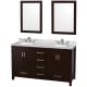A thumbnail of the Wyndham Collection WCS141460DUNOM24 Espresso / White Carrara Marble Top / Brushed Chrome Hardware