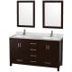 A thumbnail of the Wyndham Collection WCS141460DUNSM24 Espresso / White Carrara Marble Top / Brushed Chrome Hardware
