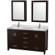 A thumbnail of the Wyndham Collection WCS141460DUNSMED Espresso / White Carrara Marble Top / Brushed Chrome Hardware
