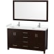 A thumbnail of the Wyndham Collection WCS141460D-VCA-M58 Espresso / White Cultured Marble Top / Brushed Chrome Hardware
