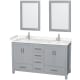 A thumbnail of the Wyndham Collection WCS141460D-VCA-M24 Gray / Carrara Cultured Marble Top / Brushed Chrome Hardware