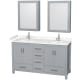 A thumbnail of the Wyndham Collection WCS141460D-VCA-MED Gray / Carrara Cultured Marble Top / Brushed Chrome Hardware