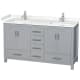 A thumbnail of the Wyndham Collection WCS141460D-VCA-MXX Gray / Carrara Cultured Marble Top / Brushed Chrome Hardware