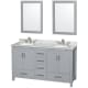 A thumbnail of the Wyndham Collection WCS141460DUNOM24 Gray / White Carrara Marble Top / Brushed Chrome Hardware